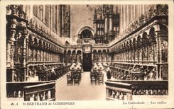 Vintage Postcard Organ St Bertrand de Comminges the cathedral stalls