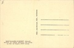 Postal Órgano Santo Guilhem lo sirve Herault Interior de la abadía la nave los órganos