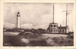 Vintage Postcard Headlight and semaphore Brighton Cayeux on Sea