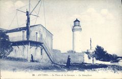 Vintage Postcard Antibes the Headlight of Garoupe the Semaphore