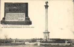 CPA Militaria Monument Colonne commemorative de la bataille de Marchais Montmirail 