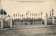 Vintage Postcard Militaria Monument 1870 1871 Champigny on the Marne
