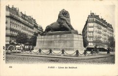 Vintage Postcard Militaria Monument Paris Lion of Belfort