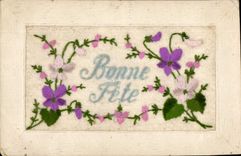 CPA Fantaisie Toilee Fleurs 