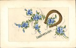 CPA Fantaisie Toilee Fleurs 