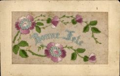 CPA Fantaisie Toilee Fleurs 