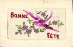 CPA Fantaisie Toilee Fleurs 