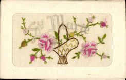 CPA Fantaisie Toilee Fleurs 