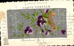 CPA Fantaisie Toilee Fleurs 