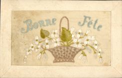 CPA Fantaisie Toilee Fleurs 