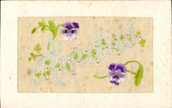 CPA Fantaisie Toilee Fleurs 