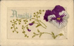 CPA Fantaisie Toilee Fleurs 