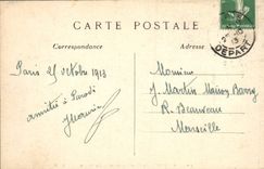 Vintage Postcard Paris the Park Heap the grid