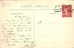 Postal Exposición de Nancy la puerta monumental Fraguas y Acerías de Pompey