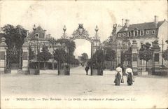 CPA Bordeaux Parc Bordelais La grille vue interieure et avenue Carnot