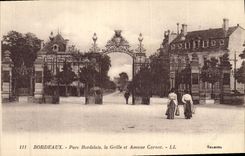 CPA Bordeaux Parc Bordelais La grille vue interieure et avenue Carnot
