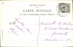 Vintage Postcard Fantaisie (drawing has the hand) Boat Windmill