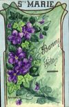 CPA Fantaisie (dessin a la main) Fleurs Ste Marie 