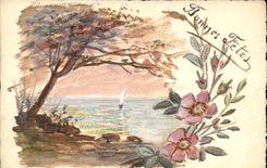 CPA Fantaisie (dessin a la main) Paysage 