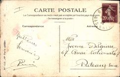 Vintage Postcard Fantasy (drawing has the hand) Storks