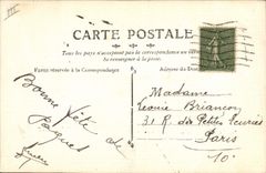 Postal Fantasia (dibujo tiene la mano) Flores (decorado en tejido)