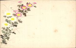 CPA Fantaisie (dessin a la main) Fleurs Japon Nippon Japan 