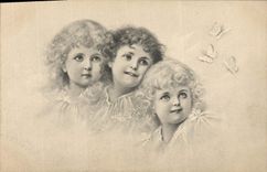 CPA Fantaisie Enfants Papillons 