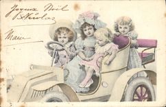 CPA Fantaisie Enfants Automobile 