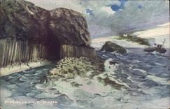 CPA Grotte Grottes Fingalls cave Staffa Bateau 