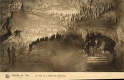 CPA Grotte de Han L'entree de la salle des Draperies Grottes 