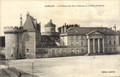 Vintage Postcard Alencon the castle of the Dukes of Alencon and law courts