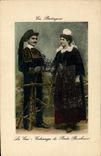 CPA Folklore Bretagne Le gui Echange de porte bonheur