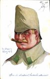 CPA Fantaisie Illustrateur Dupuis Militaria Officier de chasseurs Landwehr allemand