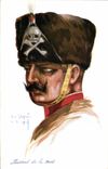 CPA Fantaisie Illustrateur Dupuis Militaria Hussard de la mort Tete de mort Squelette