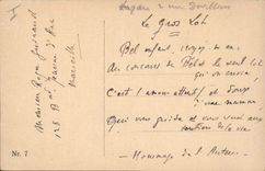 Vintage Postcard Fantasy (drawing has the hand) House in snow