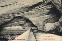 Postal Gruta Grutas Mas de Azil Interior de la gruta encendida al magnesio