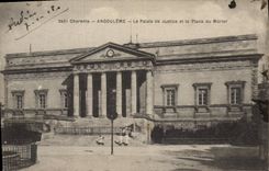 Vintage Postcard Law courts and the place of the Angouleme Mulberry tree