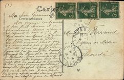 Vintage Postcard Law courts Alencon the Bankruptcy court and the church Notre Dame