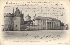Vintage Postcard Alencon the castle and Law courts