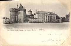 CPA Le chateau et le Palais de Justice Alencon