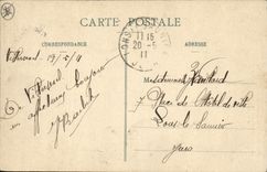 Postal Militaria Guerra de 1870 Villersexel Monumento alumno tiene la memoria de los soldados franceses muertos en los combates