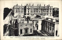 Vintage Postcard Militaria War of 1870 Paris Events of Common the Ruins of the Palate of laLegion of honor and the Revenue court after the fire