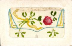 CPA Fantaisie Toilee Fleurs 