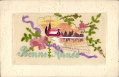 CPA Fantaisie Toilee Fleurs 