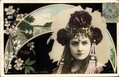 CPA Bijoux Femme Rose Caron