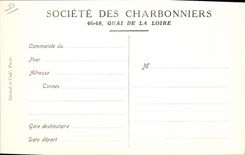 CPA Mine Mines Societe des Charbonniers Chargement des voitures sur le port du Quai de la Loire TOP 