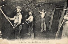 CPA Mine Mines Nos puits Les mineurs au travail 