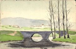 CPA Fantaisie (dessin a la main) Paysage 