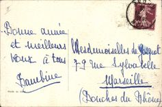 Vintage Postcard Fantasy (drawing has the hand) Landscape Mountain