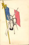 CPA Fantaisie (dessin a la main) Drapeau Armes 